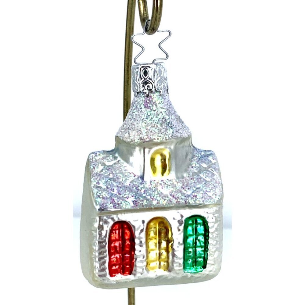 Church Christmas Ornament West Germany Figural Ball Small 2.75" Vintage